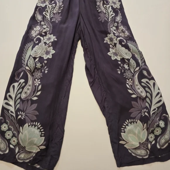 Caballero Rose Graphite Protea Paisley Jumpsuit Square neck Sleeveless Viscosei - Picture 4 of 13